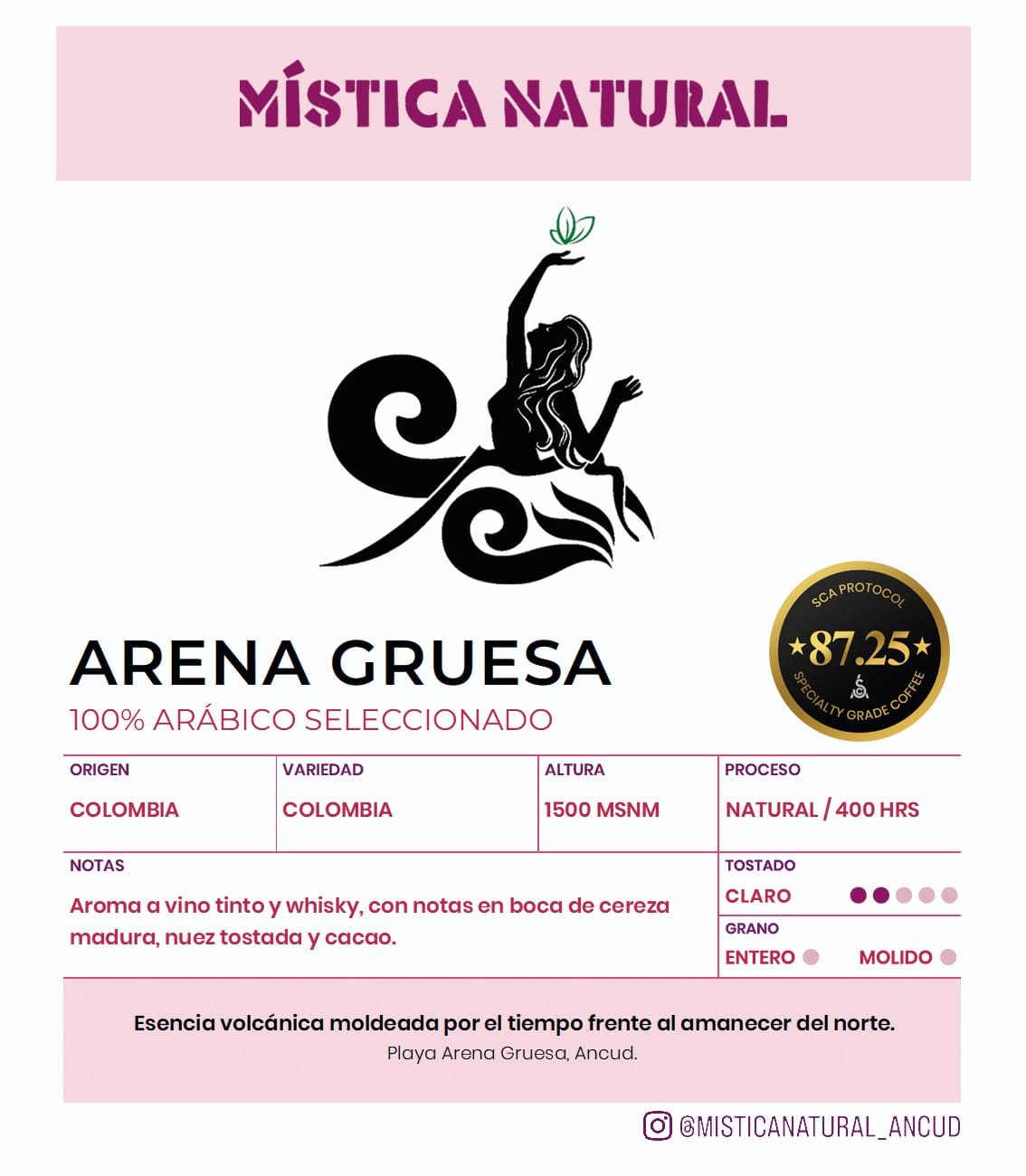 Ficha de café Arena Gruesa